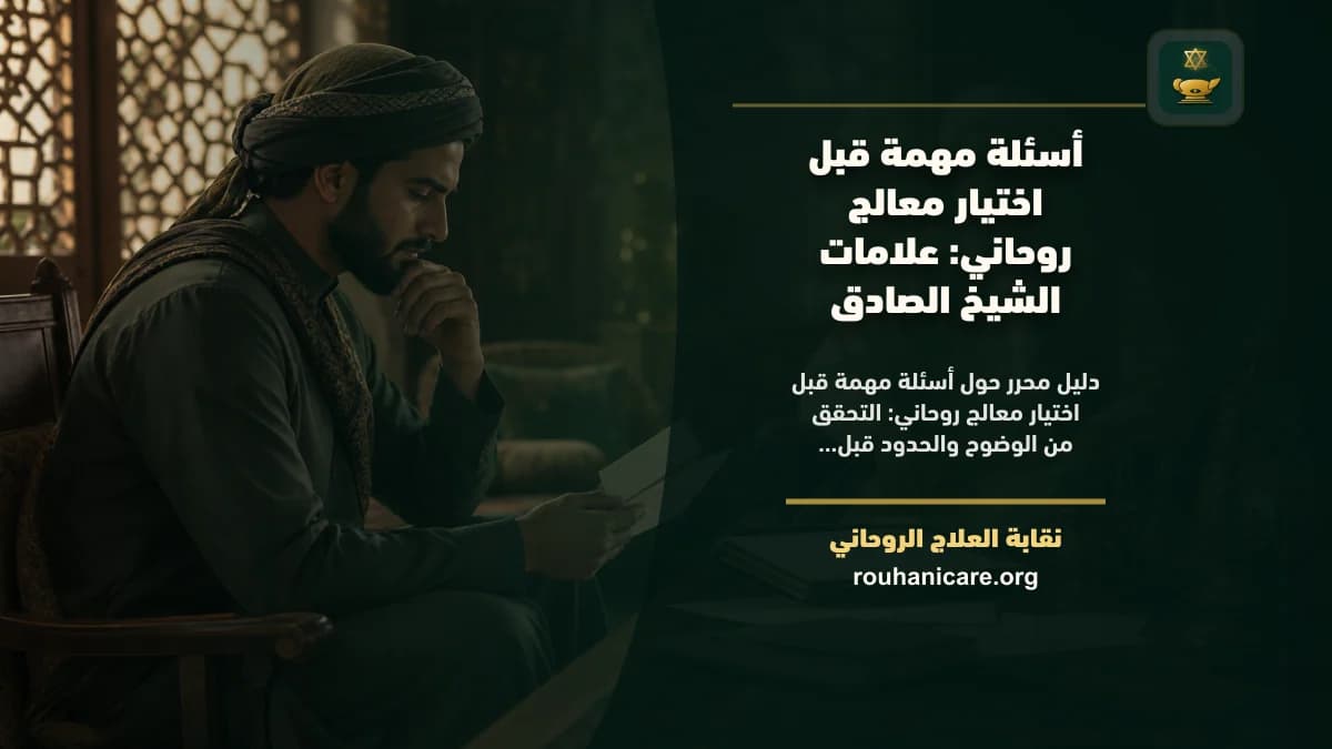 أسئلة مهمة قبل اختيار معالج روحاني: استشارة روحانية موثوقة وسرية