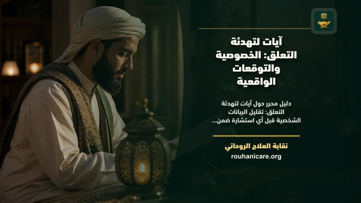 آيات لتهدئة التعلق: فهم روحاني هادئ بلا وعود مبالغ فيها