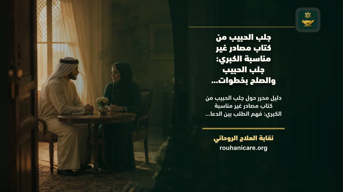جلب الحبيب من كتاب مصادر غير مناسبة الكبري: استشارة روحانية للصلح والسكينة