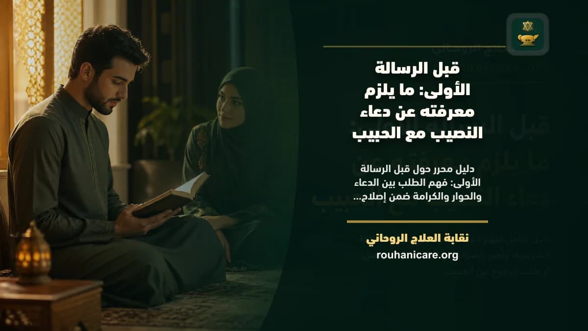 دعاء النصيب مع الحبيب: توجيه روحاني هادئ ومسؤول بلا وعود مبالغ فيها