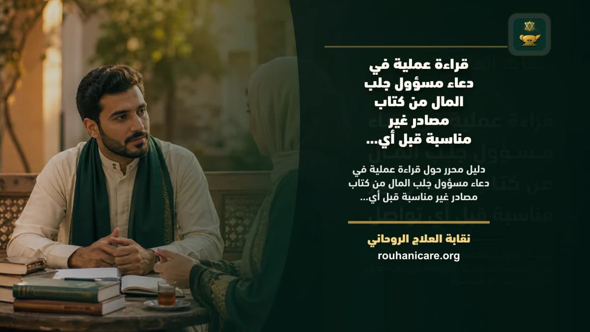 دعاء مسؤول جلب المال من كتاب مصادر غير مناسبة: فهم روحاني هادئ بلا وعود مبالغ فيها