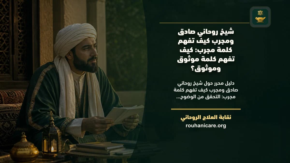 شيخ روحاني صادق ومجرب كيف تفهم كلمة مجرب: استشارة روحانية موثوقة وسرية